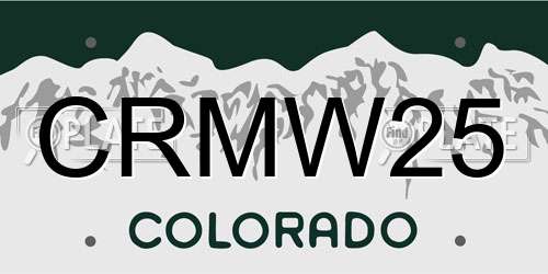 CRMW25 Colorado License Plate