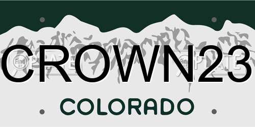 CROWN23 Colorado License Plate