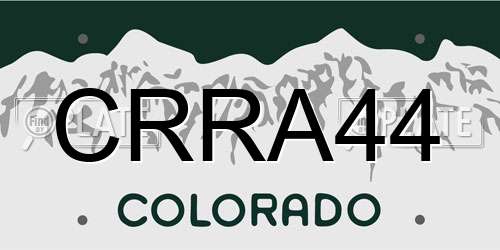 CRRA44 Colorado License Plate