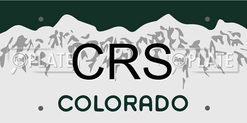 CRS Colorado License Plate