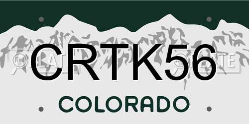 CRTK56 Colorado License Plate