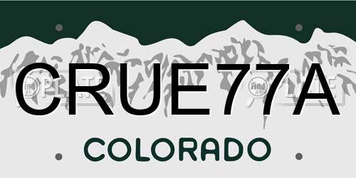 CRUE77A Colorado License Plate