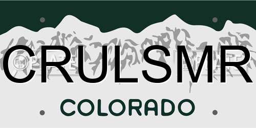 CRULSMR Colorado License Plate