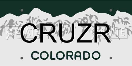 CRUZR Colorado License Plate
