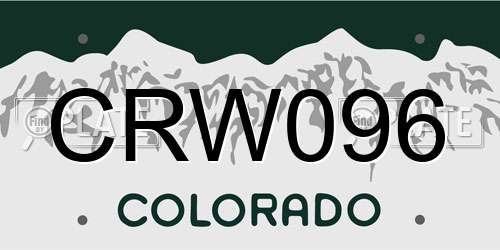 CRW096 Colorado License Plate