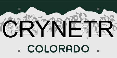 CRYNETR Colorado License Plate