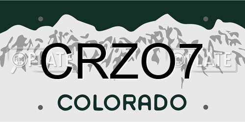 CRZO7 Colorado License Plate