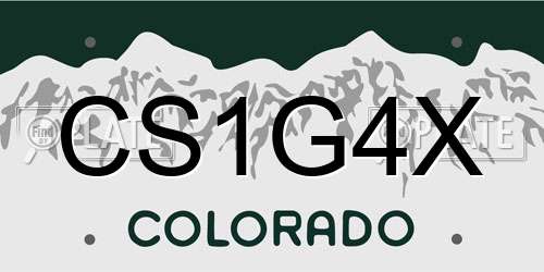 CS1G4X Colorado License Plate