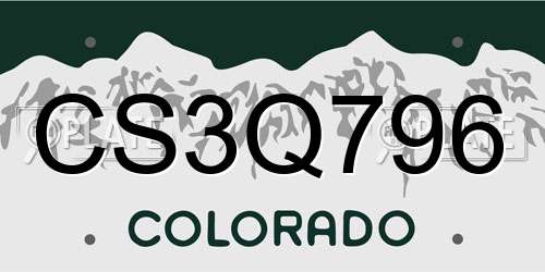 CS3Q796 Colorado License Plate