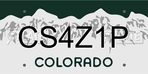 CS4Z1P Colorado License Plate