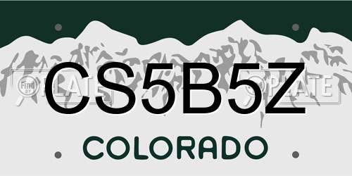 CS5B5Z Colorado License Plate