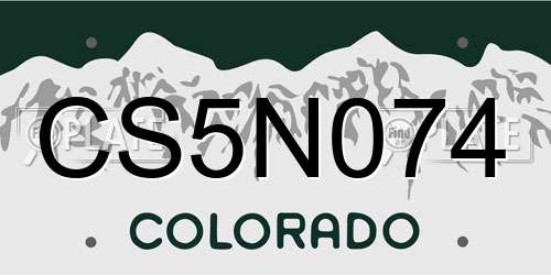 CS5N074 Colorado License Plate