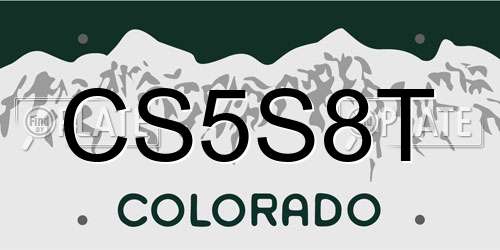 CS5S8T Colorado License Plate