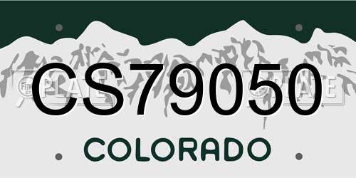 CS79050 Colorado License Plate