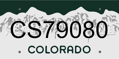 CS79080 Colorado License Plate