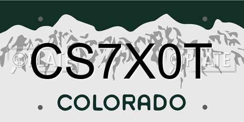 CS7X0T Colorado License Plate