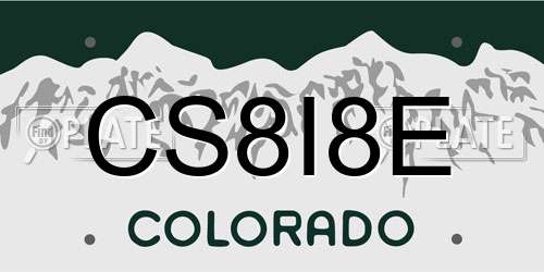 CS8I8E Colorado License Plate