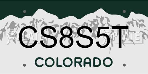 CS8S5T Colorado License Plate