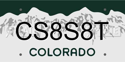 CS8S8T Colorado License Plate