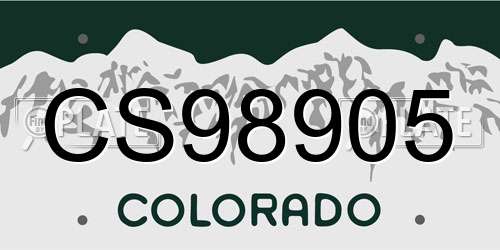 CS98905 Colorado License Plate