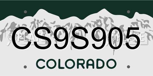 CS9S905 Colorado License Plate
