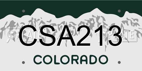 CSA213 Colorado License Plate