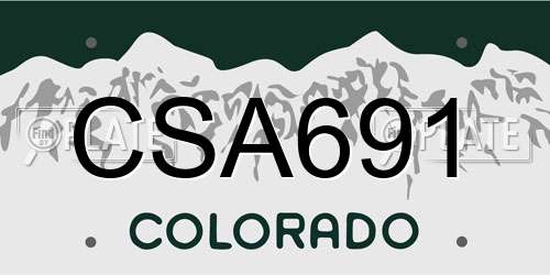 CSA691 Colorado License Plate