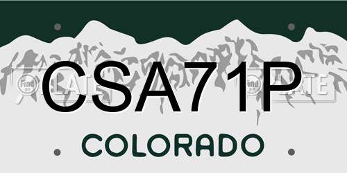CSA71P Colorado License Plate