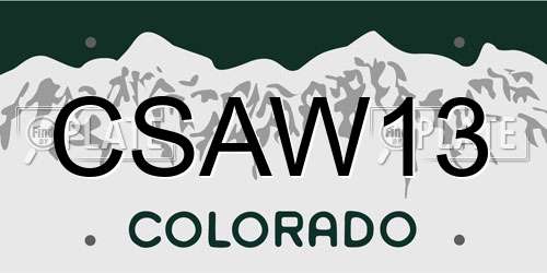 CSAW13 Colorado License Plate