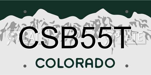 CSB55T Colorado License Plate