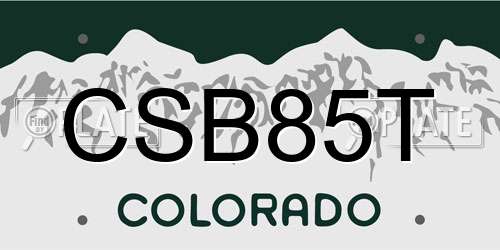 CSB85T Colorado License Plate