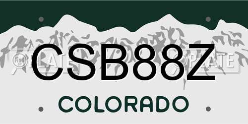 CSB88Z Colorado License Plate