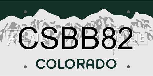 CSBB82 Colorado License Plate