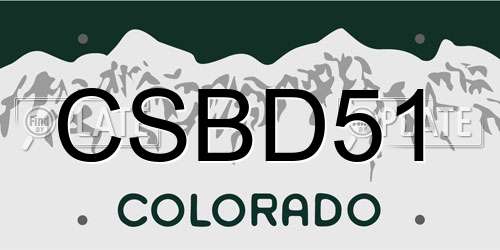 CSBD51 Colorado License Plate