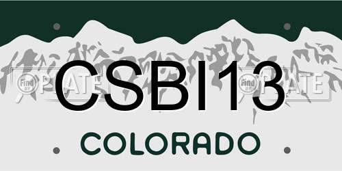 CSBI13 Colorado License Plate