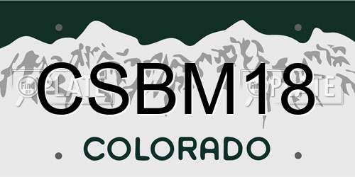 CSBM18 Colorado License Plate