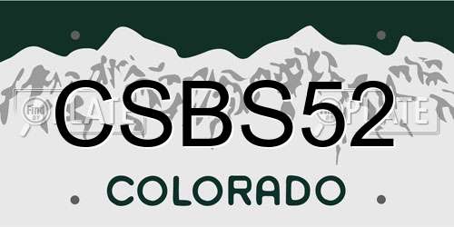 CSBS52 Colorado License Plate