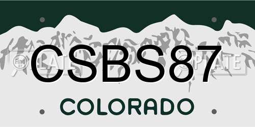CSBS87 Colorado License Plate