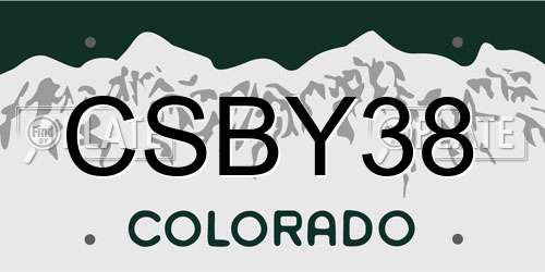 CSBY38 Colorado License Plate