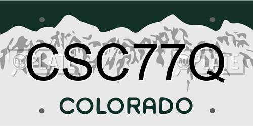 CSC77Q Colorado License Plate