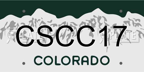 CSCC17 Colorado License Plate