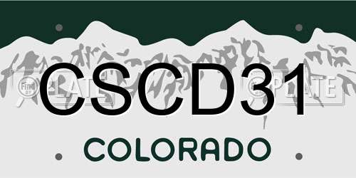 CSCD31 Colorado License Plate