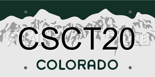 CSCT20 Colorado License Plate
