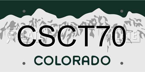 CSCT70 Colorado License Plate
