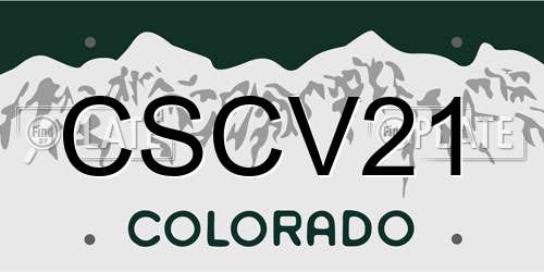 CSCV21 Colorado License Plate