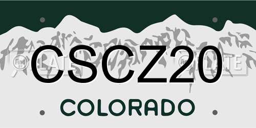 CSCZ20 Colorado License Plate