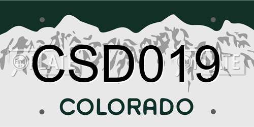 CSD019 Colorado License Plate
