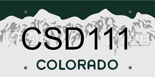 CSD111 Colorado License Plate