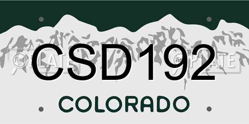 CSD192 Colorado License Plate