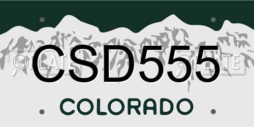 CSD555 Colorado License Plate